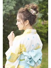 ヘアメイクサロンシャルメ(Hair Make Salon CHARMER) 浴衣☆夏祭りおだんごスタイル☆ドライフラワーアクセ付き