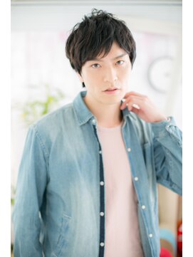 ヘアアンドビューティー ミック(Hair & Beauty miq) ニュアンスパーマサイドパート黒髪マッシュa