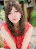 斜めバング大人かわいいダークアッシュミディc4大宮20代30代40代