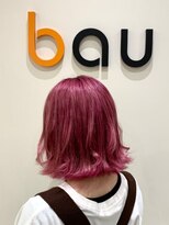ヘアーアンドメイクアップ バウ(Hair&Make up BAU) ピンク　ヘアカラー