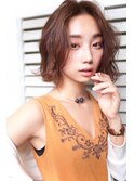 大人可愛い 前髪なしボブ ショコラベージュ 20代30代40代g1