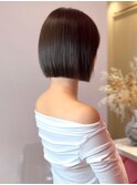 ミニボブ×縮毛矯正で憧れの美髪