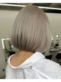 保存必須【海外風ハイトーンボブ】グレージュカラー