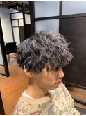 波巻きパーマ