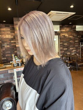 レオクマ(REOKUMA) アンブレラカラー/ホワイトミルクティー/ホワイトシルバー/ボブ