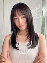 エトラ 渋谷店(etora) 小顔 前髪 レイヤーカット くびれヘア アプリコットオレンジ"