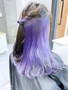 デイズ(days) インナーカラーブルーパープル/ブリーチデザイン