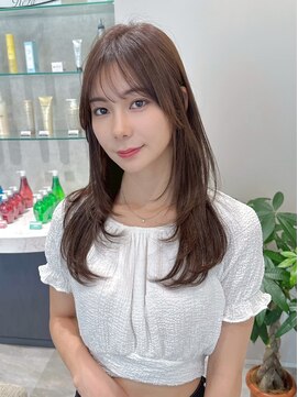 ビームズヘア 藤が丘店(Bee Ms HAIR) サラツヤロングベージュカラーブリーチしない透明感カラー
