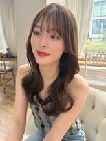 バイオレット 表参道店(Violet)&nbsp;顔周りカットシースルーバングミディアムレイヤーカットTK57