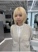 ブリーチ/ブロンド/レイヤーカット/ハッシュカット/栄