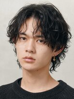 フィフス 大分(fifth)&nbsp;大分シャドウパーマメンズカットラウンドマッシュセンターパート