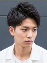 ハロオム(Halo homme) 清潔感×個性!アップバングパーマ|メンズショート