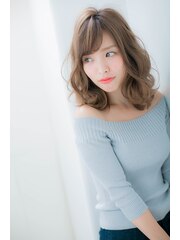 ＊LOREN＊グレージュセミウェット愛され大人フェミニンウェーブ