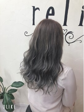 ヘアサロン レリー(hair salon relie) 【カラー】☆グラデハイライト!シルバーグレー☆relie 【下関】