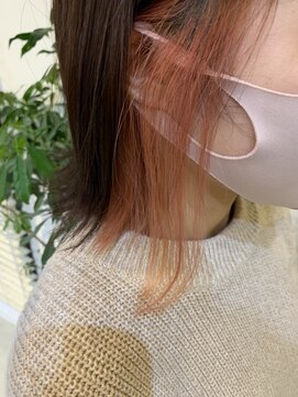 ラ メール ヘア デザイン(La mer HAIR DESIGN) インナーカラー/ピンクオレンジ