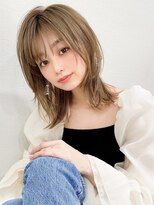 シルクレイ 吉祥寺店(Silk-lei) 大人かわいいフェザーバングアッシュカーキベージュ20代吉祥寺