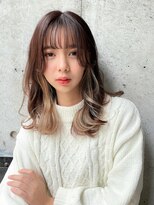 エミュ 天文館店(eMu) ココアブラウン×インナーカラーミルクティー