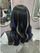 ガルボ ヘアー(garbo hair) #高知 #美容室 #ハイライト #青 #白 #エクステ #10代 #20代