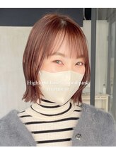 カイコヘアーアンドアートスタジオ(kaiko hair&art studio) ハイライトで作るコーラルピンク