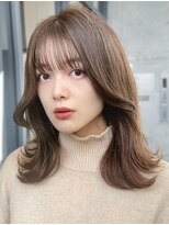 くびレイヤー/レイヤーカット/顔周りカット/グレージュ/20代30代