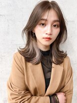 サイン 表参道(SIGN)&nbsp;韓国ヘアグレージュカラーブリーチ無し髪質改善イヤリングカラー