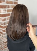 春っぽいピンクブラウン×韓国ハイレイヤー