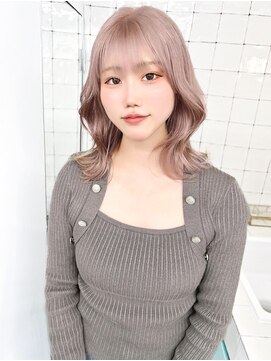 フウ(fuh) ピンクベージュ/ミルクティー/ハイトーン/艶／ベージュ