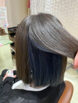 アズール 草加(azule)&nbsp;インナーカラー　イヤリングカラー　ネイビー　切りっぱなし