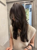 キーチェ 梅田中崎町(keych)&nbsp;レイヤーカット/オリーブベージュ/ブリーチなし/髪質改善/梅田