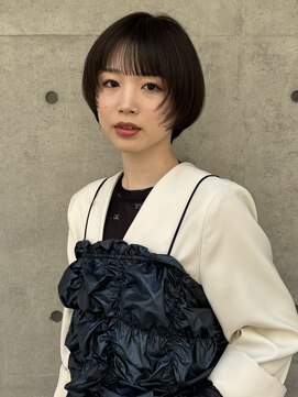 大人可愛いショート/前髪ありヘア/丸みショート20代30代40代50代