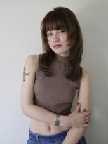 ランプ 代官山(the lamp)&nbsp;ウルフレイヤーハッシュカットダークブラウンベージュカラー