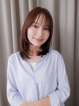 カバーヘア イヴ 戸頭店(COVER HAIR EVE) 顔周りレイヤー/ハッシュカット/ショコラブラウン/艶髪/透明感e