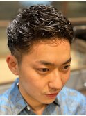 【ビジネスマン必見】ランダムパーマ　ミニウルフツーブロック