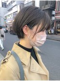 天使の羽バング×丸みショート
