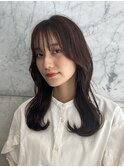 韓国前髪顔周りロング×デザインカラー[心斎橋/髪質改善]