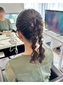 編み下ろしツインポニー