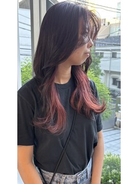 アクター(actor) 顔周りレイヤー×インナーボルドーカラー【丸山　翔】