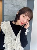 黒髪前髪姫カットボブボブウルフ美髪グレーベージュ