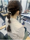 エレガントなぽんぽん編みおろしヘアセット　美由紀#八王子