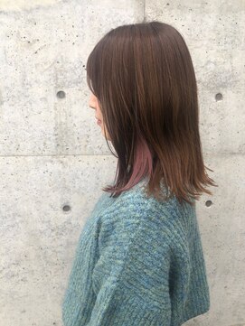 アミックス ヘアワークス 本店(AMIX hair works) ベージュカラーにポイントでインナーピンクを♪