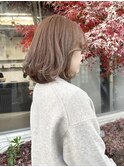 レイヤーボブ/フェイスレイヤー/ブラウンベージュ/髪質改善Tr