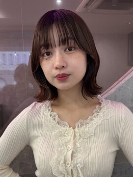 ロンドワン 三宮元町(Lond one) くびれボブ/ワンカールで決まるボブ/後れ毛フェザーバング