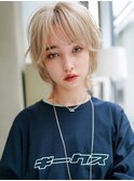 【GEEKS渋谷】ショートウルフ/ナチュラルブロンド/春夏ヘア/小顔