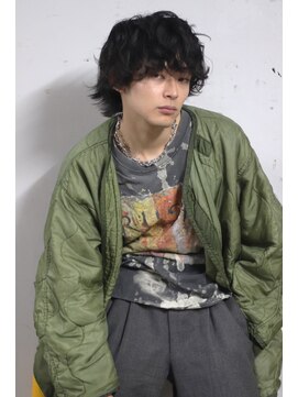 ブークル(boucle) シャドウパーマウルフ メンズウルフ ニュアンスパーマ