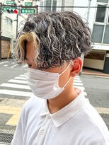 メッシュハイライトスパイラルパーマツイストパーマツーブロック