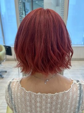 ビス フルール 日暮里店(Vis fleur) ボブヘア/ダブルカラー/チェリーピンク