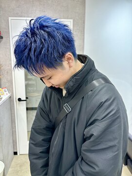 パープル(purple) メンズスパイキーブルー