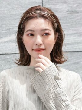 キース ヘアアンドメイク 恵比寿(kith. hair&make) 外ハネボブくびれヘア切りっぱなしアレンジヘア韓国髪質改善