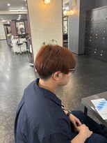 アイズ 海老名(AIZU)&nbsp;メンズオレンジカラー　暖色系　ブリーチ無し　ワンカラー