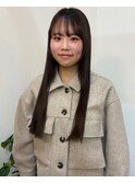 ナチュラル艶ブラウン×ぱつっとストレートロング